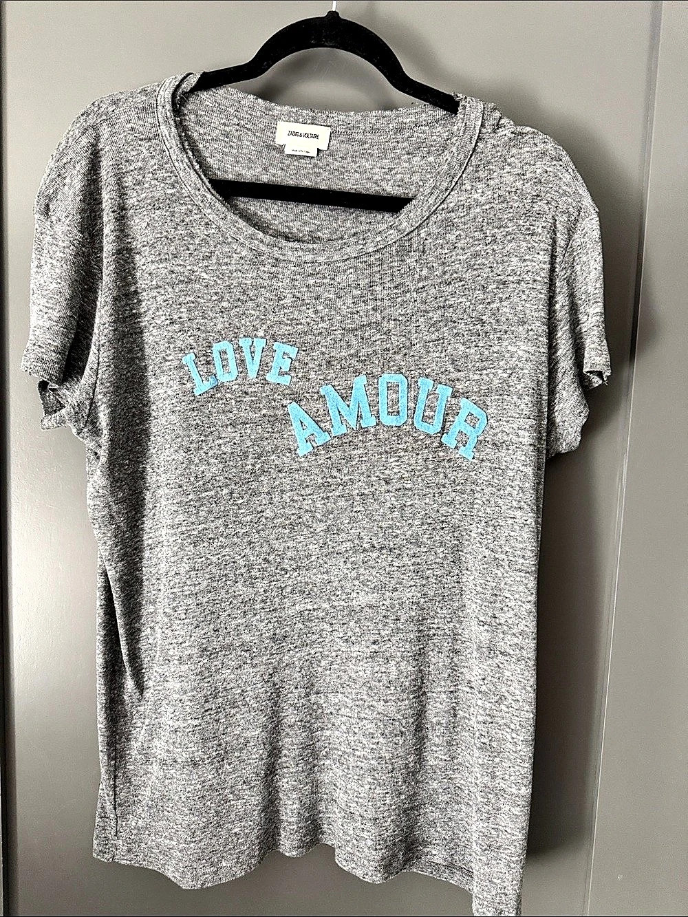 Zadig & Voltaire Walk Chine Love Amour T-Shirt Love Amour Graphic Tee in Gray